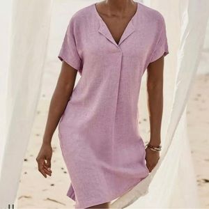 J. Jill | Pure Linen blend shift dress in Dusty Rose Sz L